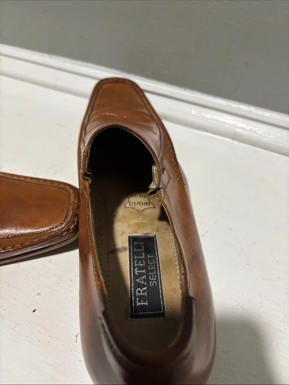Fratelli Select Genuine Leather Men's Slip-On Brown Dress Loafers - size 9.5